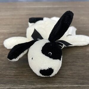Baby Plush Puppy Dog Stuffed Animal Black White Bow Tie Soft Toy